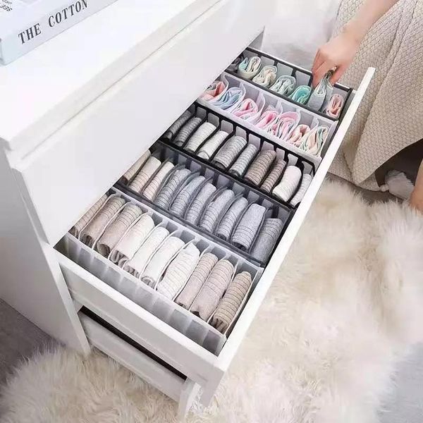 

storage drawers underwear box home washable foldable for socks bra drawer closet organizers divider boxes 6/7/11 grids