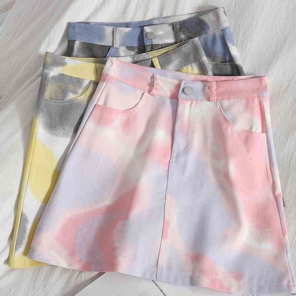 

women's pants & capris fashion casual denim short skirt women wild tie-dye bag hip mini spring summer korean high waist 80vk, Black;white