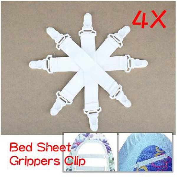 

clothing & wardrobe storage 4 pcs bed sheet fasteners clip elastic suspenders grippers holder ja55