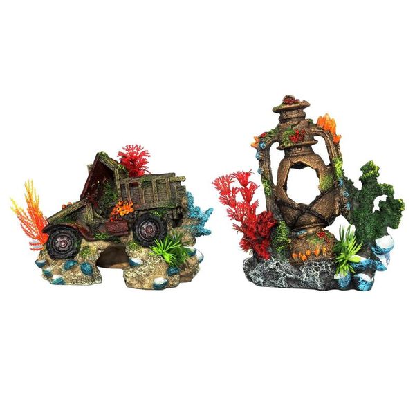 

aquarium landscape fish hideout tank reptile coral rock shelter cave decorations
