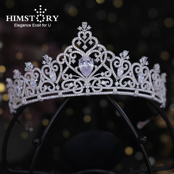 

hair clips & barrettes himstory wedding crown tiaras vintage ethnic bridal headpiece cz luxury party accessories, Golden;silver
