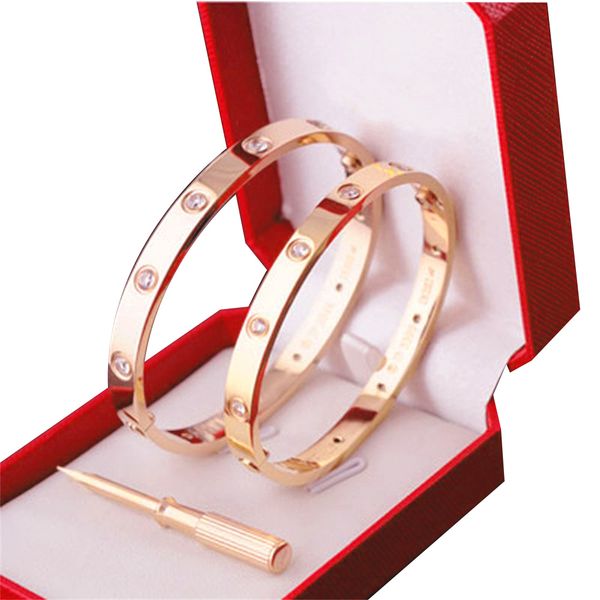 

2021 fashion bangles silver ladies rose gold lady screw men screwdriver diamond luxury designer jewelry womens mens bracelets bangle box nee, Black