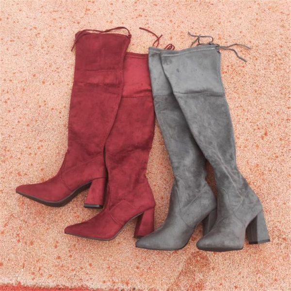 

boots women shoes woman boot fashion over the elastic warm women's, Black