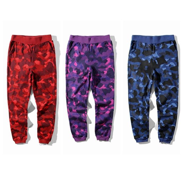 

causal mens pants camo sport trousers jogger jumper running camouflage sweatpants hip hop streetwear spring autumn winter sportswear jk011, Black