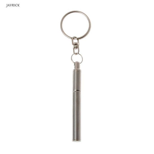 

keychains portable stainless steel ballpoint pen metal key ring keychain tools, Silver