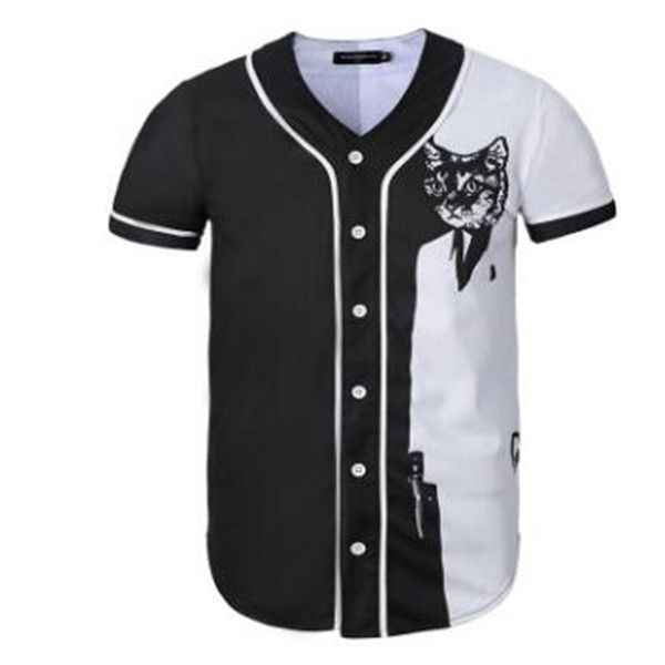 Maglia da baseball da uomo T-shirt 3d Camicia con bottoni stampati Maglietta casual estiva unisex Maglietta hip-hop Teens 025