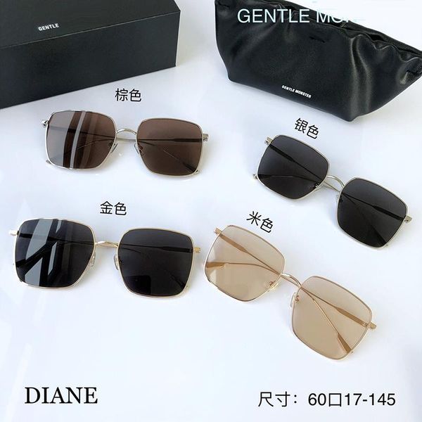 

sunglasses 2021 korean gm brand design gentle diane titanium square uv400 polarized for women men with original box, White;black