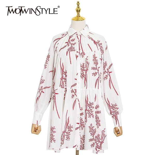

printed elegant women dress lapel lantern sleeve high waist mini dresses female fashion clothing summer 210520, Black;gray