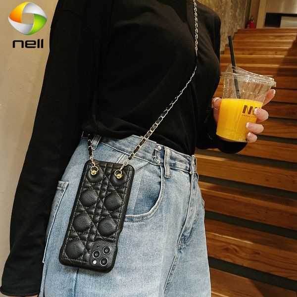 

apple 12 pro max mobile phone case with lanyard iphone 12pro slung strap xsmax leather xr temperament 11promax 7p 8plus shell