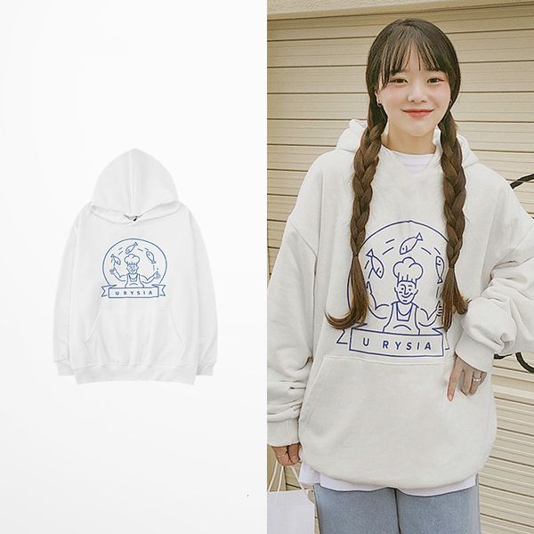 

fashion design urysia smail impression cartoons hoodies lovers high street harajuku sweatshirt man, Black