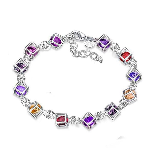 

charm bracelets women colorful bracelet fashion silver plated bangle gifts for, Golden;silver