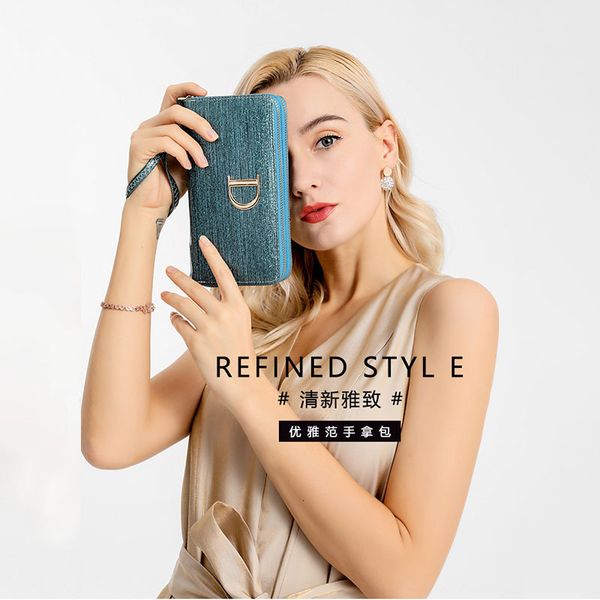 

wallet pu card bag double zipper women's mobile phone fashion long korean zero, Red;black