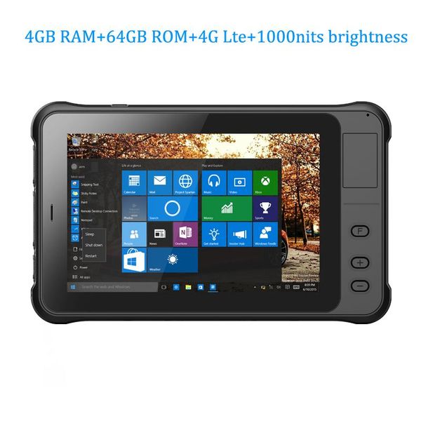 

inch rugged tablet pc 4gb ram 64gb rom 4g lte 1000nits brightness 1d 2d barcode scanner rfid nfc bluetooth windows 10 scanners