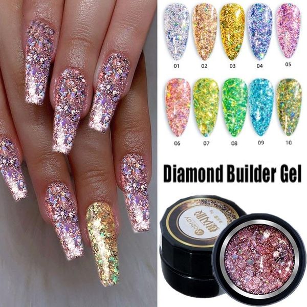 

nail gel 5/8ml mixed polish uv fashion glitter platinum painting potherapy glue art retouching makeup tools, Red;pink