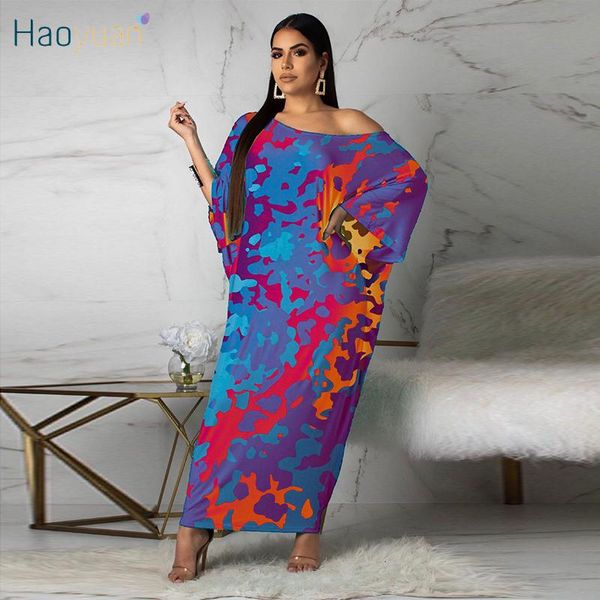 

s-5xl plus size camo one shoulder dress long sleeve loose women fall clothes vestidos oversized club midi dresses casual, Black;gray