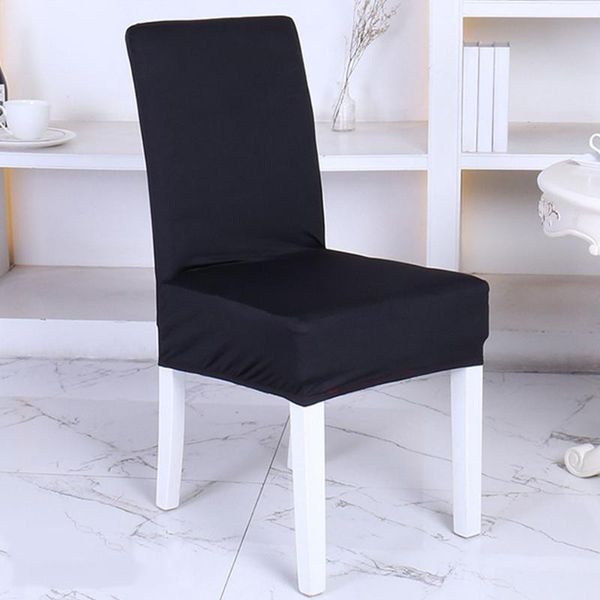 

chair covers 4pcs spandex fabric stretch dining room slipcovers home decor (black)