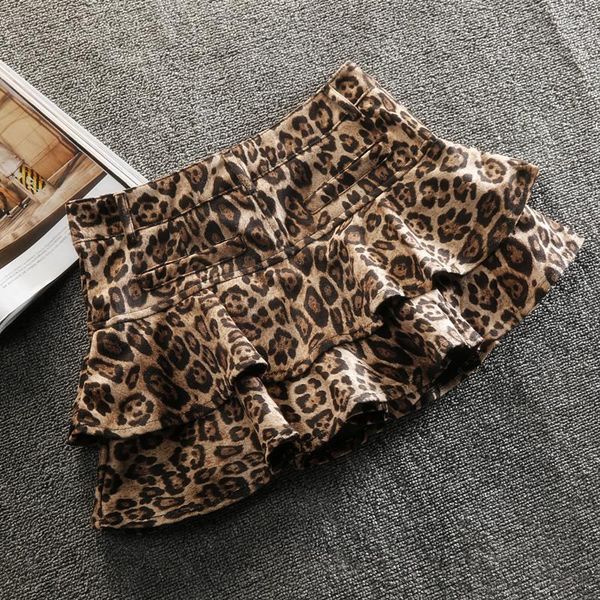 

skirts leopard skirt ruffles short mini girl safe cate streetwear, Black
