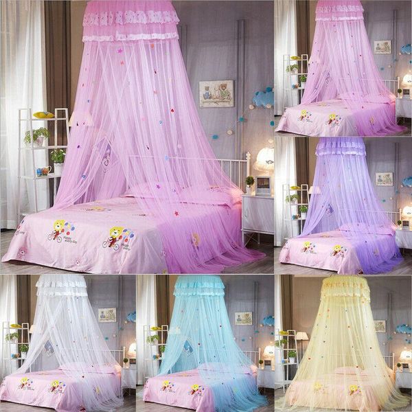 

kids white satin crown mosquito net bed single double king insect canopy crib netting