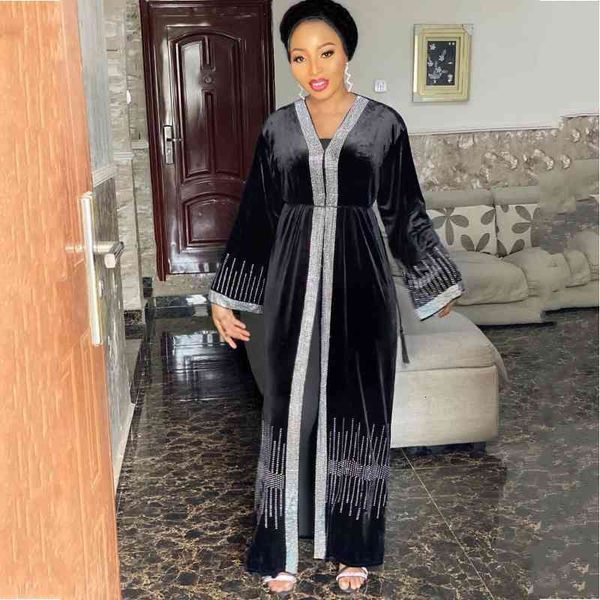 

dresses velvet for women autumn winter africa clothing muslim long maxi fashion african dress ladypmt2 wfql, Black;gray