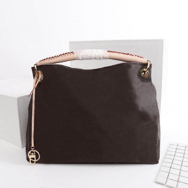 

m44869 artsy medium handbag woman shoulder bag designers leather bags classic brown flower handbag women shopping tote fashion totes