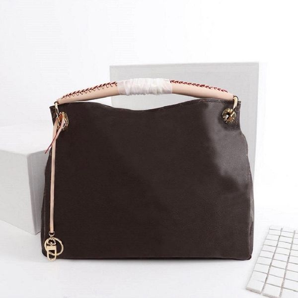 M44869 ARTSY bolsa de mão média de alta qualidade bolsa de ombro feminina designer bolsas de couro clássica bolsa de flor marrom bolsa de compras feminina bolsa de moda