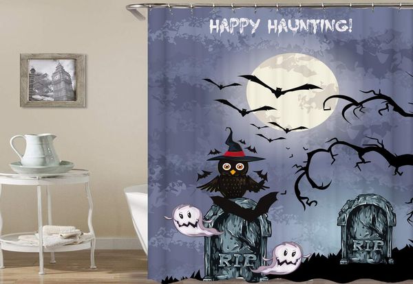 

exuberant night ghost magic bat shower curtain waterproof and opaque