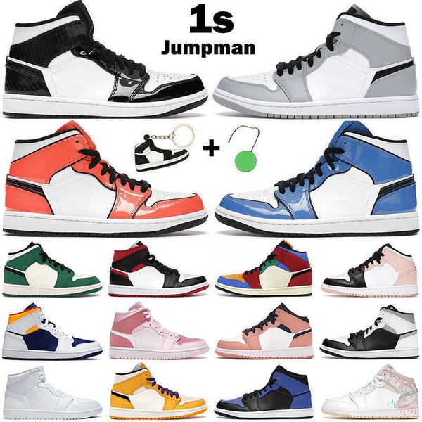 

basketball shoes men women 1s mid 1 jumpman signal blue turf orange carbon fiber chicago banned pine green smoke grey mens sports sneakers