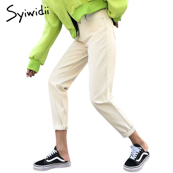 

2011cotton white ripped jeans for women high waist harem mom jeans plus size sky blue pants black fashion for women jeans beige 2021