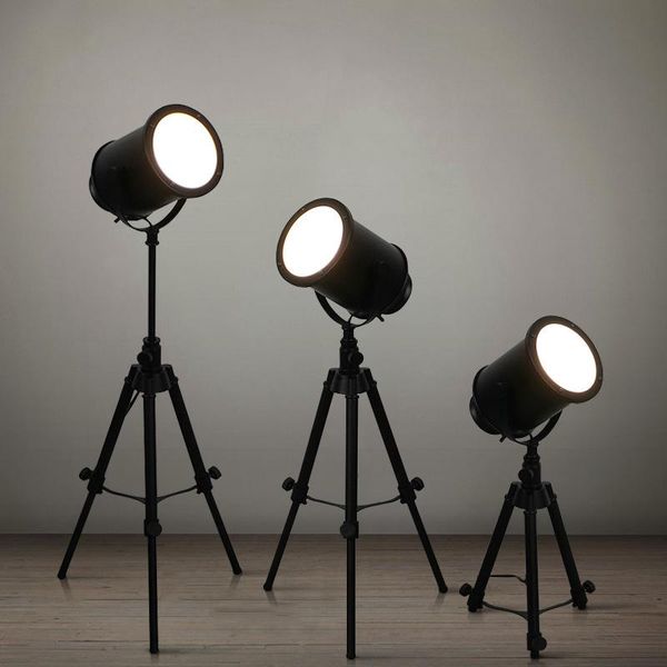 

floor lamps vintage loft black tripod light for living room retro industrial lifting standing lamp bedside lights fixtures