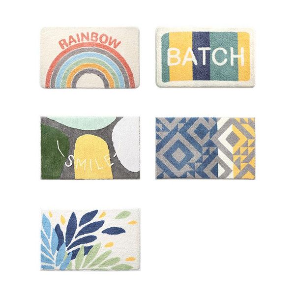 

bath mats 40*60cm flocking mat non-slip absorbent microfiber bathroom rug home entrance door super soft carpet