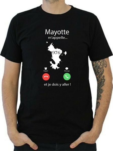 

mens t-shirt ile mayotte calls me dom tom, White;black