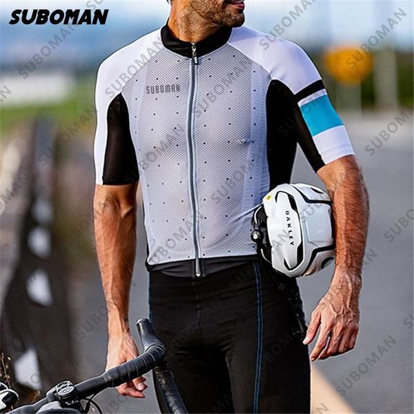 

racing sets 2021 suboman high-end triathlon leotard summer with short sleeves for men and women riding mountain road team jerseys, Black;blue
