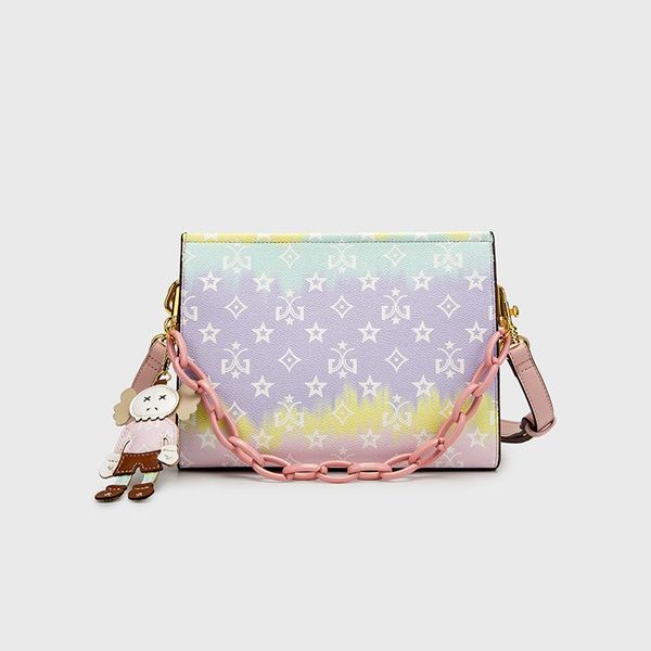 

evening bags 2021 fashion printed leather retro crossbody shoulder chain small square bag purses and handbags luxury designer sac a main