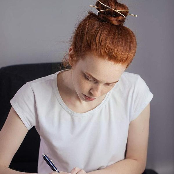 

hair accessories alloy round hairpin original design bun cage minimalist chignon girl holder jewelry a3p9, Slivery;white