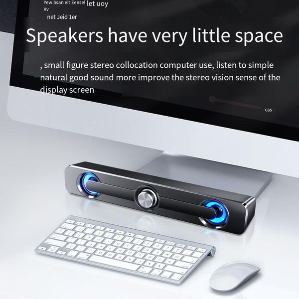 Speakers portáteis Oeny Presente de Natal V-111 Computador Áudio Desktop Home Ativo Pequeno Alto-falante Notebook Grande USB Long Strip Mini Bluetooth