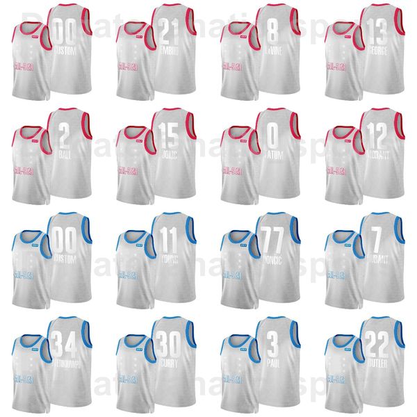 

75th anniversary print basketball 2022 all-star kyrie irving jersey grey 11 james harden 13 kevin durant 7 giannis antetokounmpo 34 jayson t, Black;red