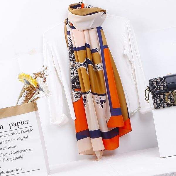 

spring female fashion all-match silk lady foreign style scarf beach towel, Blue;gray
