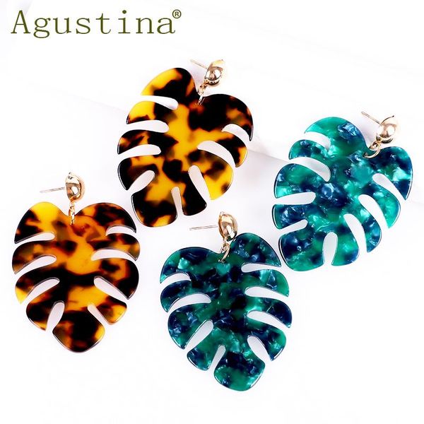 

dangle & chandelier leaf earrings fashion jewelry women acrylic green drop small punk earings minimalist cute earring christmas boho agustin, Silver