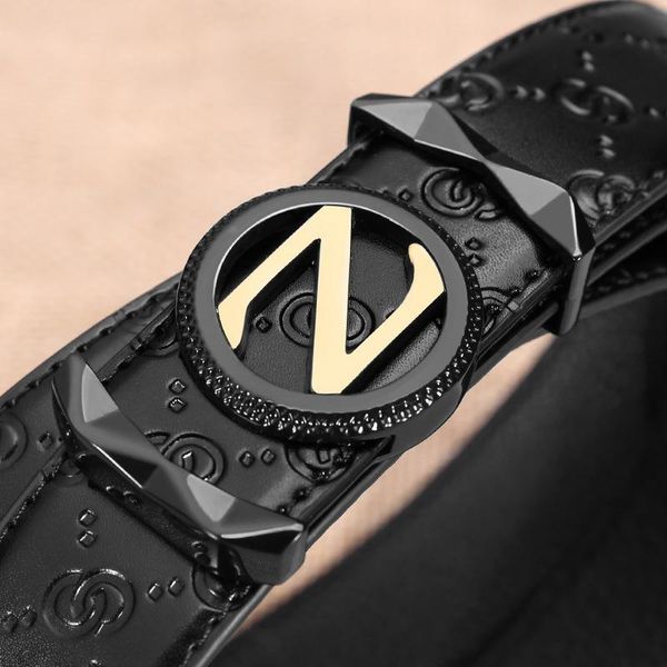 

belts 2021 men's belt genuine leather letter buckle cowhide jeans for men luxury designer brand cinturon gotico, Black;brown