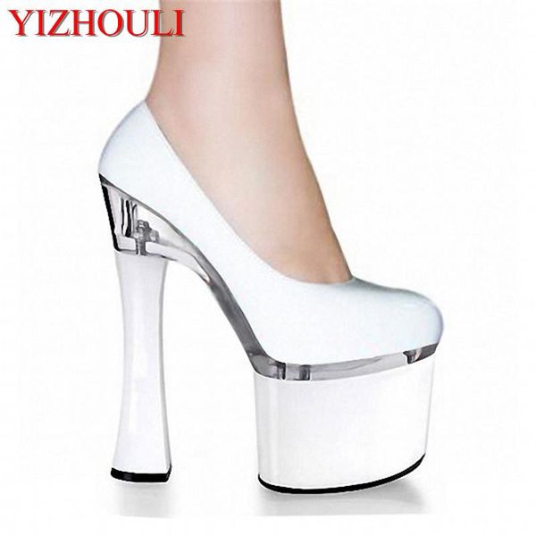 

customizable color, platform women 18cm super thick high heel pole dance shoes, wedding / party shoes dress, Black