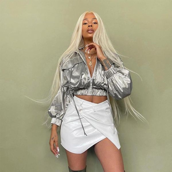 

women's hoodies & sweatshirts 2021 women ropa mujer irregular fashion street wear solid color lapel zipper hip-hop jacke coat roupas f, Black