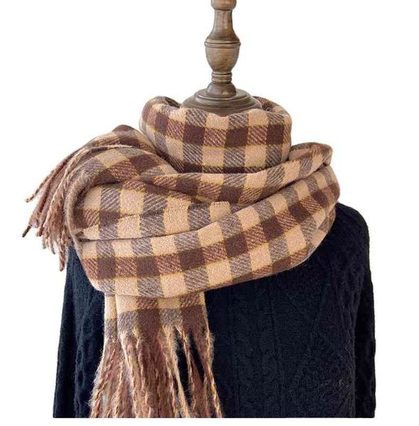 

wholale 2021 bt selling women's winter echarpp chaud fashion checked plaid woven girls tartan shawl scarf, Blue;gray