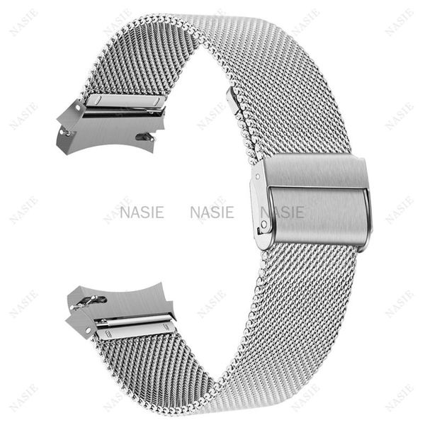

watch bands no gap metal strap for samsung galaxy 4 classic 46mm 42mm band stainless steel bracelet watch4 40mm 44mm wristband, Black;brown