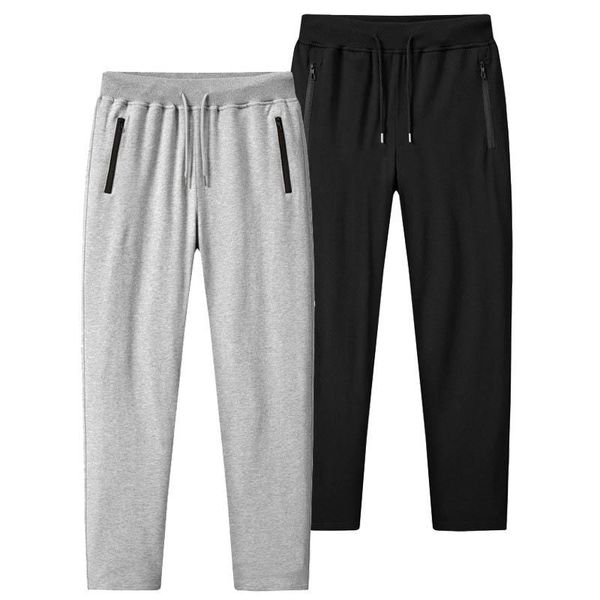 

men's pants 125kg large size summer loose cottonknitted sports trousers 3xl 4xl 5xl 6xl casual section breathable, Black
