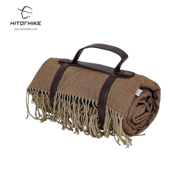 

hitorhike arrival outdoor portable waterproof soft tassel blanket camping travel picnic mats pads