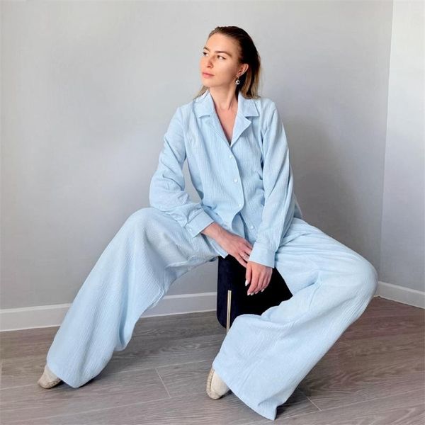 

women's two piece pants sky blue cotton women's autumn tracksuits oversized blouses +high waist v neck outsuit set playsuit, White