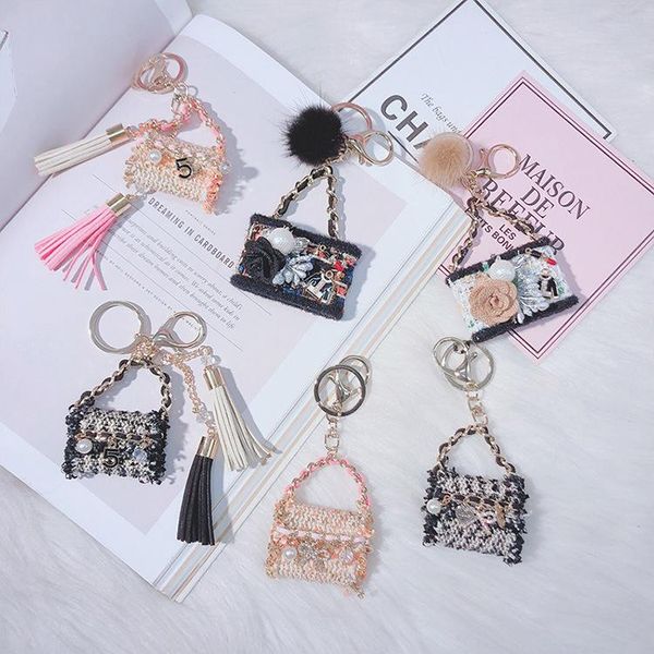 

keychains shangxin bag model key chain creative diy japanese and korean pendant accessories gift mink tassel fashion, Silver