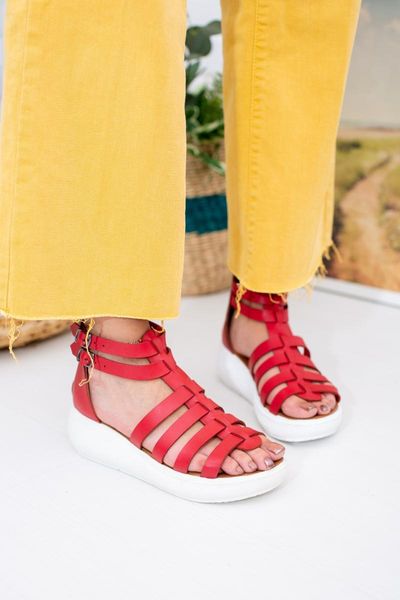 

sandals red skin women 's md1016-123-0001, Black