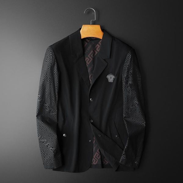 

men's suits & blazers 2021 autumn slim fit suit jacket fashion casual men groom singer costume formal evening dress, White;black