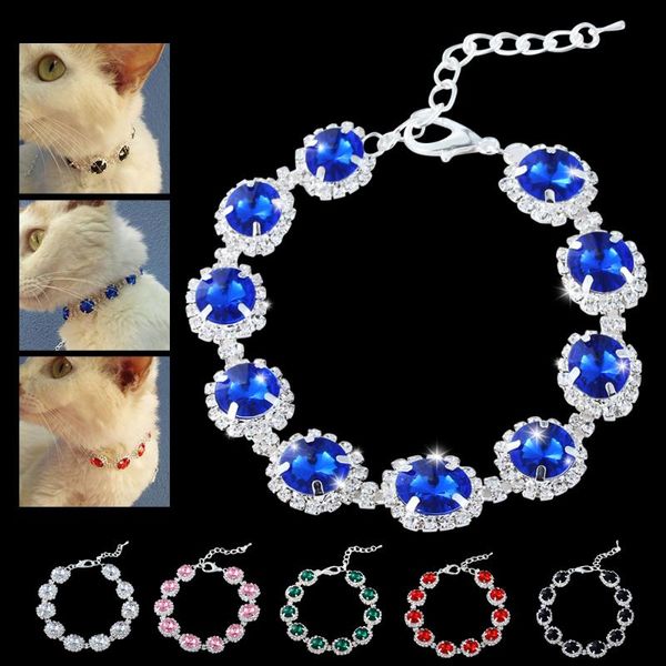 

dog collars & leashes fashion jewelry crystal collar rhinestone necklace elegant bling shiny pet wedding accessories for puppy chihuahua d40